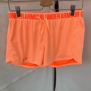 Orange running shorts